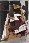 Juan Gris Winebottle Daily and fruit dish USA oil painting artist